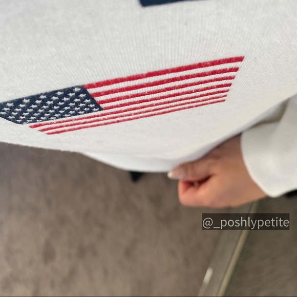 White printed oversized hoodie sweatshirt sweater cinched long sleeve - Picture 12 of 15